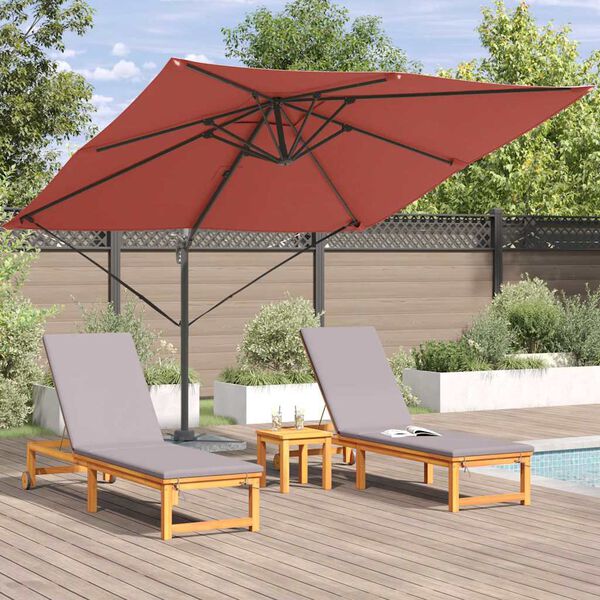 vidaXL Roma parasol Rød 286 x 285 x 265 cm Polyester og aluminium