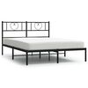 vidaXL Sengeramme i metall med hodegavl svart 135x190 cm