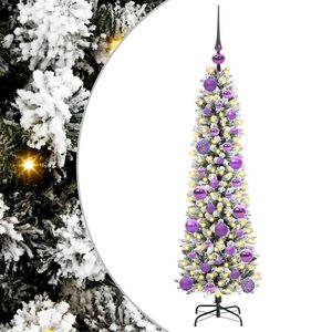 vidaXL Kunstig juletre med 150 LED Hvit 120 cm PVC og Metall og Plast
