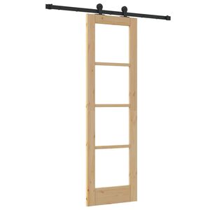 vidaXL Skyved&oslash;r ORKDAL Naturlig 61 x 198,5 cm Massivt furutre og glass