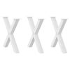 vidaXL Spisebordben X-formet 3 stk hvit 80 x (72-73) cm st&aring;l
