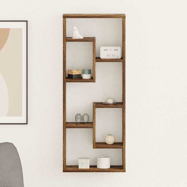 vidaXL Vegghylle r&oslash;kt eik 36x16x90 cm konstruert tre