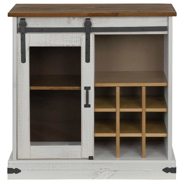 vidaXL Skjenk HALDEN med skyvedør hvit 80x40x80 cm heltre