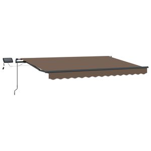 vidaXL Uttrekkbar markise Gr&aring;brun 400 &times; 350 cm Stoff og Aluminium
