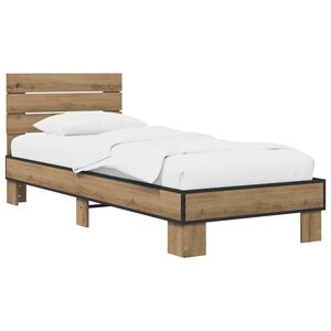 vidaXL Sengestamme med hodegatt Artisan eik 80 x 200 cm Konstruert tre