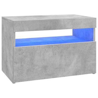 vidaXL TV-benk med LED-lys betonggrå 60x35x40 cm