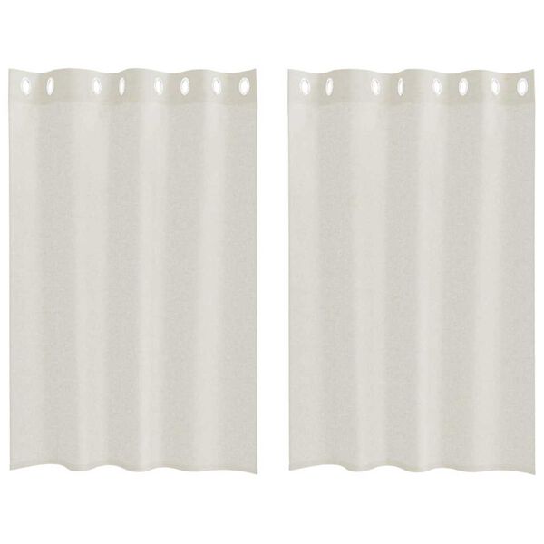 vidaXL Voile Gardin med gardiner 2 pcs Krem 140 x 140 cm Polyester