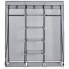 vidaXL Garderobe med skap og stenger gr&aring; 150x45x175 cm stoff