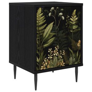 vidaXL Nattbordskap RHENEN Svart eik 36 x 33 x 51 cm Konstruert tre
