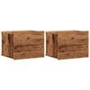 vidaXL Veggmonterte nattbord 2 stk gammelt tre 40x32x30 cm