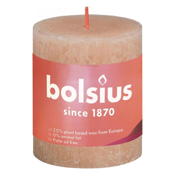 Bolsius Rustikke s&oslash;ylelys Shine 4 stk 80x68 mm t&aring;kete rosa