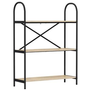 vidaXL Bokhylle 3 niv&aring;er 80 x 30 x 109 cm Konstruert tre Sonoma eik
