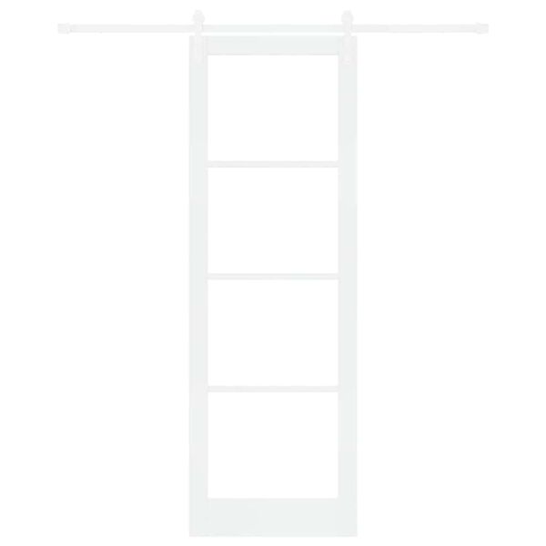 vidaXL Skyved&oslash;r ORKDAL Hvit 78 x 232 cm Massivt furutre og glass