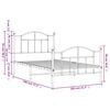 vidaXL Sengeramme i metall med hode- og fotgavl hvit 100x190 cm