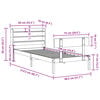 vidaXL Sengeramme uten madrass hvit 75x190 cm heltre furu