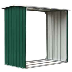 vidaXL Vedskjul galvanisert st&aring;l 172x91x154 cm gr&oslash;nn
