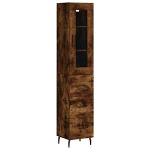 vidaXL Highboard r&oslash;kt eik 34,5x34x180 cm konstruert tre