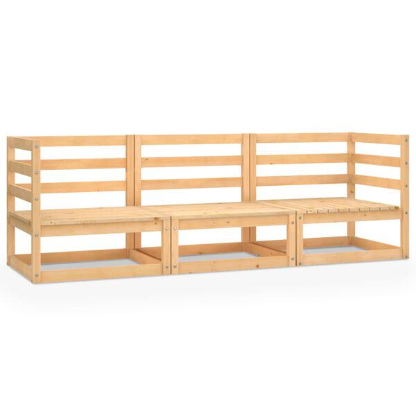 vidaXL 3-seters hagesofa heltre furu