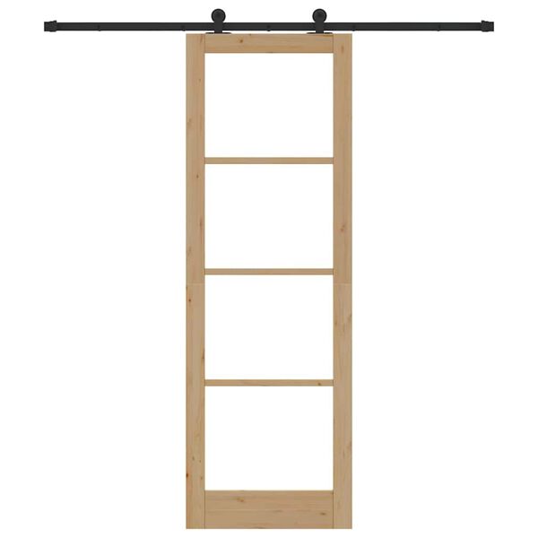 vidaXL Skyvedør ORKDAL Naturlig 78 x 232 cm Massivt furutre og glass