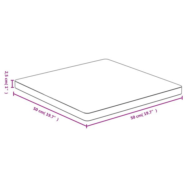 vidaXL Bordplate 50x50x2,5 cm bambus