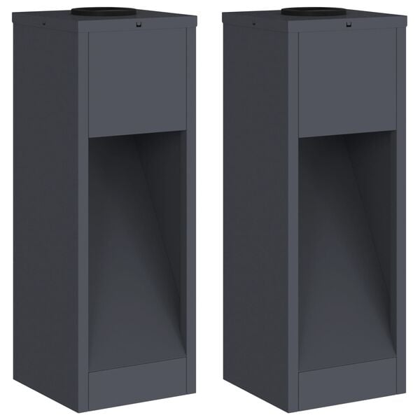 vidaXL Solcelle LED Stibelys 2 pcs Antrasitt Kaldvalset stål