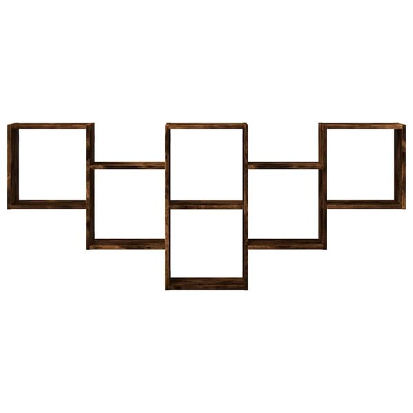 vidaXL Vegghylle r&oslash;kt eik 159x18x66 cm konstruert tre