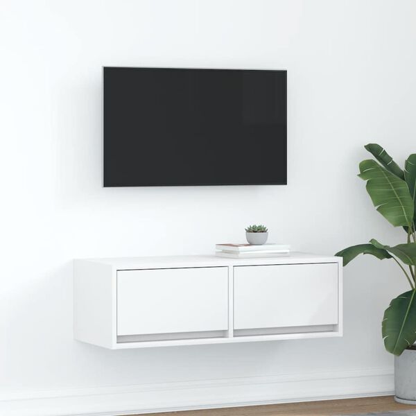vidaXL TV-benk hvit 80x31x25,5 cm konstruert tre