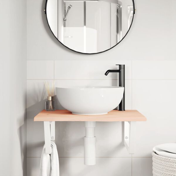 vidaXL Servanthylle veggmontert st&aring;l og heltre eik