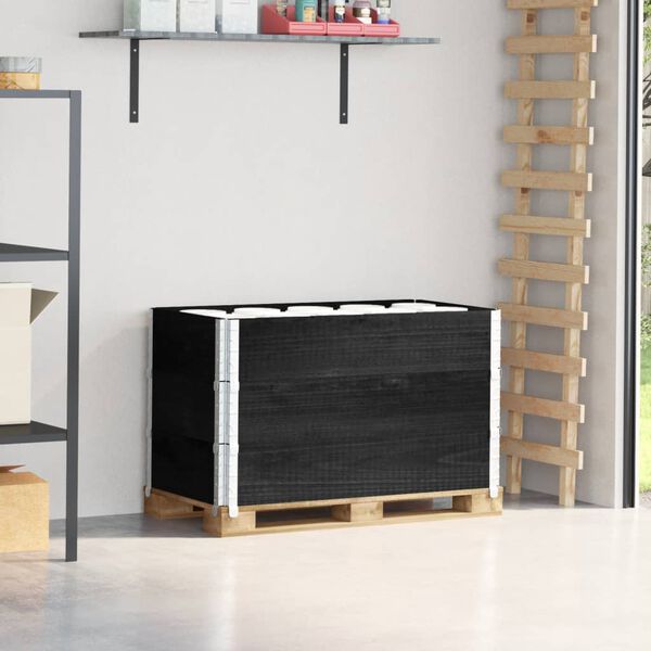 vidaXL Pallekarmer 3 stk svart 100x50 cm heltre furu