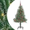 vidaXL Kunstig Julesekk Sn&oslash; Flocket med LED Lys Gr&oslash;nn og hvit 120 cm