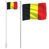 vidaXL Belgisk flagg og stang 6,08 m aluminium