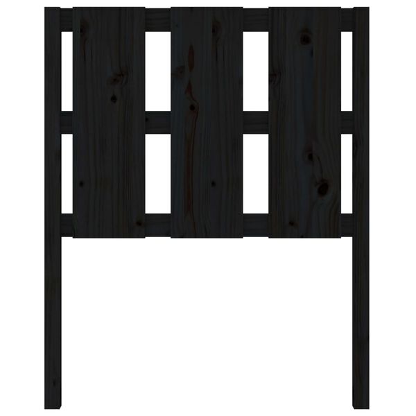 vidaXL Sengegavl svart 80,5x4x100 cm heltre furu