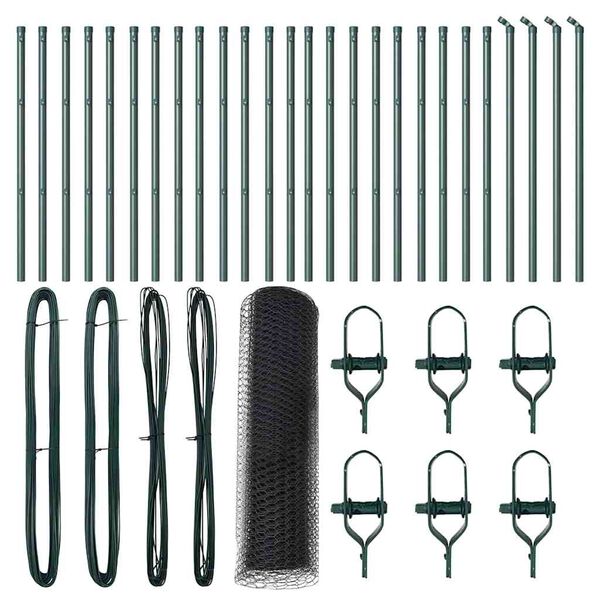 vidaXL Gjerdep&aring;le Gr&aring; 50 x 0,5 m (13 mm maske) St&aring;l og PVC