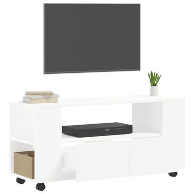 vidaXL TV-benk hvit 102x34,5x43 cm konstruert tre