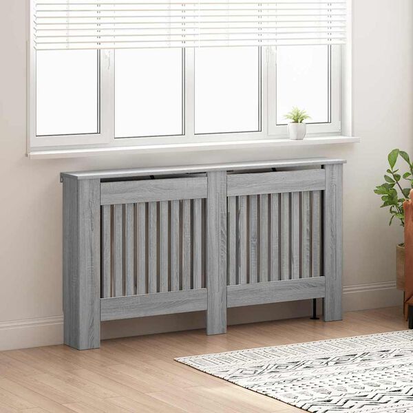 vidaXL Radiator Deksel Grå Sonoma 152 x 19 x 81,5 cm Konstruert tre