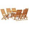 vidaXL Hage Spisegruppe 7 stk. Brun Solid akasietre