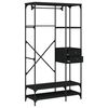 vidaXL Garderobe med skuffer svart 100x40x180 cm konstruert tre