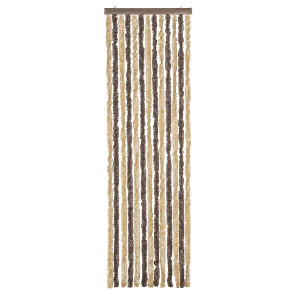 vidaXL Fluegardin m&oslash;rkebrun og beige 56x200 cm chenille