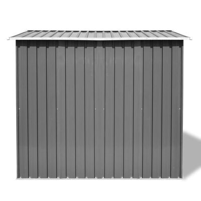 vidaXL Oppbevaringsskur til hage grå metall 257x205x178 cm