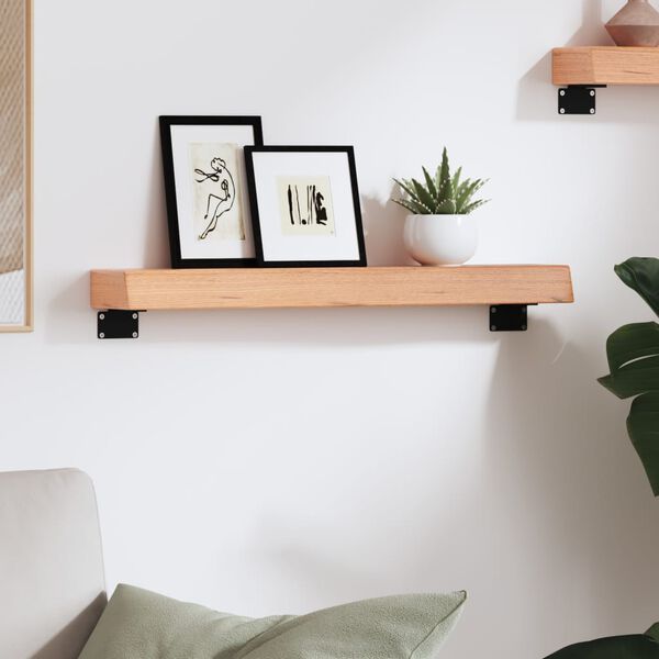 vidaXL Vegghylle lysebrun 60x10x6 cm behandlet heltre eik