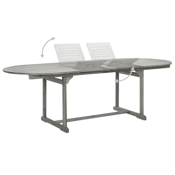 vidaXL Utendørs spisebord (160-240)x100x75 cm heltre akasie