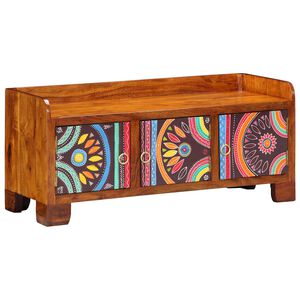 vidaXL Sko Skap med lagring Flerfarget 90 x 35 x 40 cm Solid akasietre