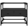 vidaXL TV-benk med glasstopp svart 60x35x51 cm konstruert tre