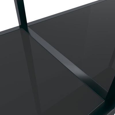 vidaXL Konsollbord svart 220x35x75,5 cm herdet glass