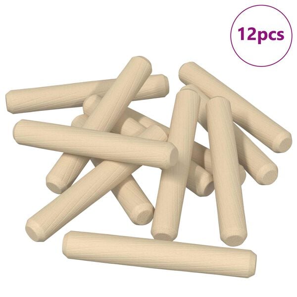 vidaXL Treplugger 12 pcs Brun &Oslash;8 x 50 mm Heltre
