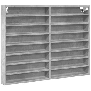 vidaXL Vitrineskap betonggr&aring; 100x8,5x75 cm konstruert tre