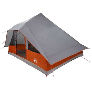 vidaXL Tipi telt med tak Gr&aring; og Oransje 364 x 281 x 257 cm taft