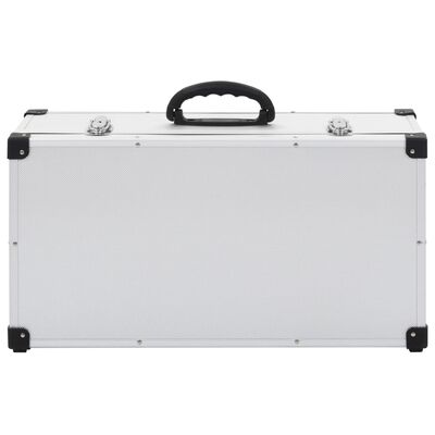 vidaXL CD-koffert for 80 CD-er aluminium ABS sølv