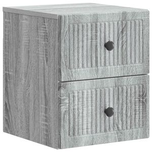 vidaXL Vegghengt Nattbord Gr&aring; sonoma 33 x 34,5 x 40 cm Konstruert tre