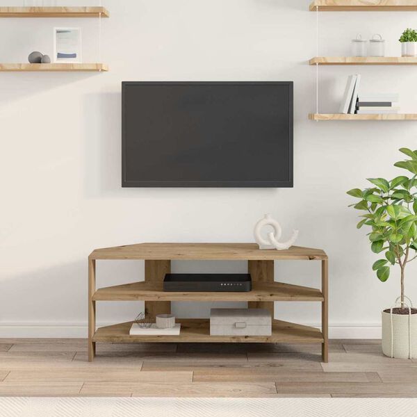 vidaXL Hj&oslash;rneTV-skap Artisan Eik 102x40,5x45cm Konstruert tre